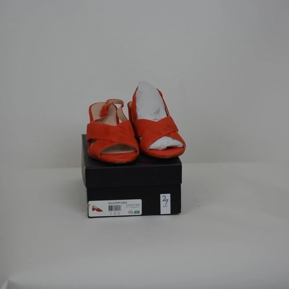 NWT NATURALIZER 27 EDIT SIZE 9.5 HEELED SANDALS  RED "DELLA POPPY" SUEDE - Picture 7 of 14